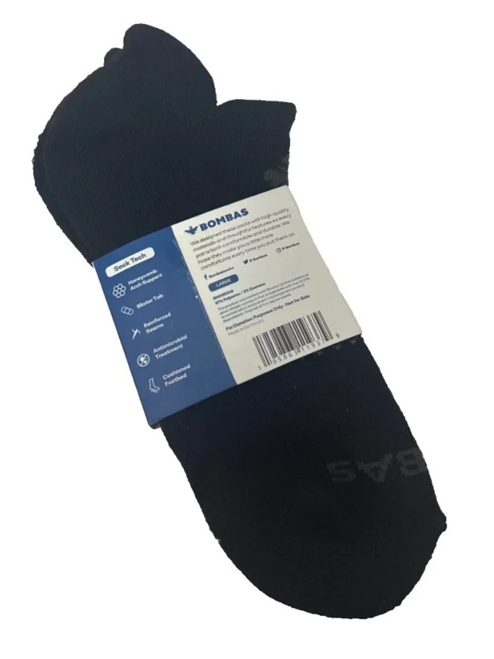 Bombas No-show Tab Ankle Socks Men's Size Large (4) Pairs NWT